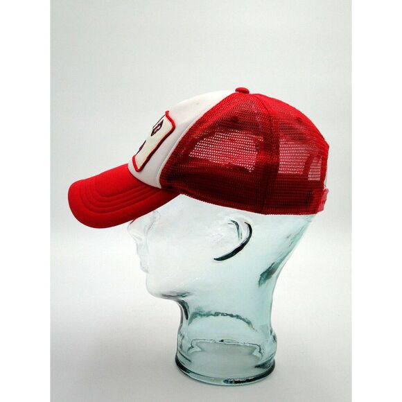 Hard and Long Adult Baseball Cap Red White Trucker Hat Spirit Halloween Snapback - Picture 3 of 7
